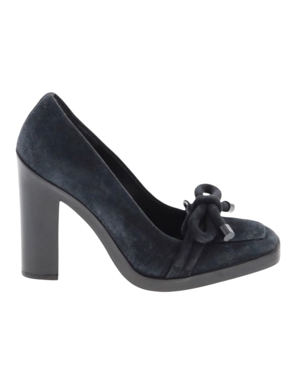 new Balenciaga ♚ Classic Suede Platform Heeled Loafer Pumps ♚ Navy Blue ♚ 35 5M - Picture 3 of 16